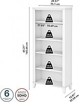 Bush Furniture Somerset Tall 5 Shelf Bookcase