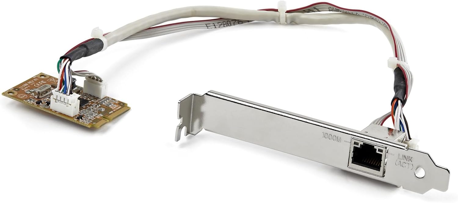 StarTech.com Mini PCIe Card - 10/100/1000Mbps RJ45 Port - IEEE 802.3 - Jumbo Frame - Network Card , TAA (ST1000SMPEX)