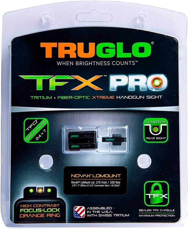 TRUGLO TFX PRO Handgun Sight, Tritium & Fiber-Optic Day/Night