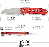 CIVIVI Pragma Prime Pocket Knife for EDC, 3.49" Wharncliffe Blade, Aluminum Handle, Reversible Clip