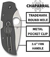 Spyderco Chaparral Folding Utility Pocket Knife with 2.8 Inch CTS XHP Stainless Steel Blade and Gray FRN Handle - SpyderEdge - C152SGY