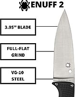 SPYDERCO Enuff 2 Fixed Blade Knife with FRN Handle and Polymer Sheath