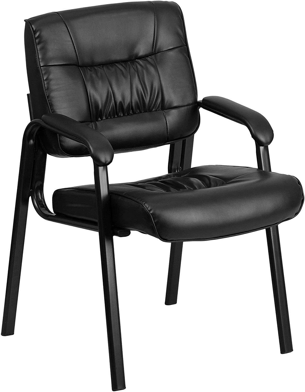 Flash Furniture Haeger LeatherSoft Tufted Executive Reception Chair with Padded Armrests