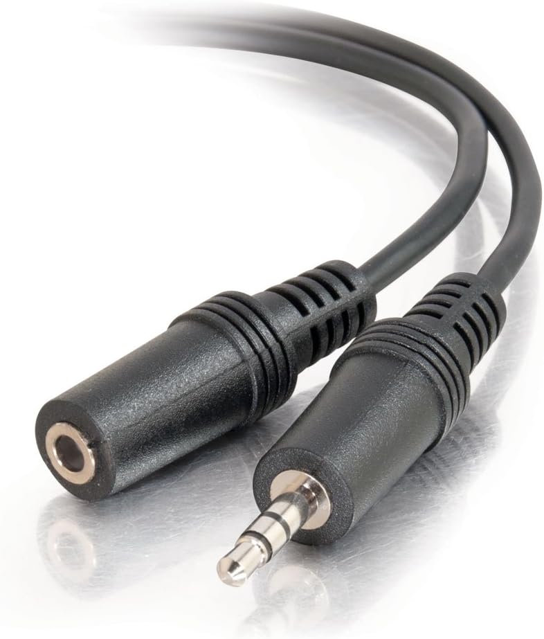 C2G Legrand 3.5MM Stereo Audio Cables, 3.5MM Male to Female Cord, Black Audio Cable with In-Wall, CMG-Rated Jacket