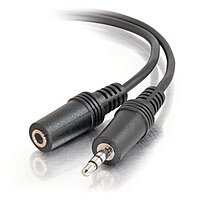 C2G Legrand 3.5MM Stereo Audio Cables, 3.5MM Male to Female Cord, Black Audio Cable with In-Wall, CMG-Rated Jacket, 1.5 Foot 3.5MM Audio Cable, 1 Count, C2G 40405