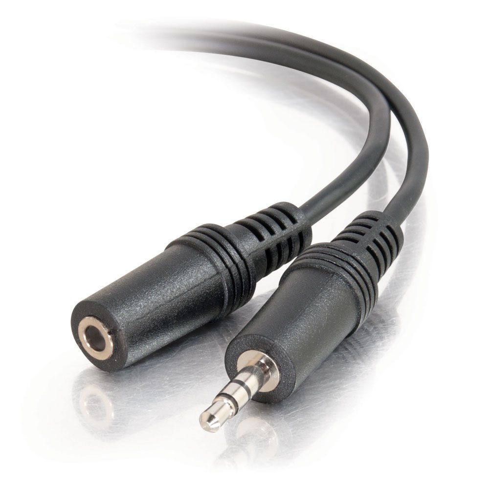 C2G 25ft 3.5mm M/F Stereo Audio Extension Cable - Mini-phone Female Stereo - Mini-phone Male Stereo - 25ft - Black