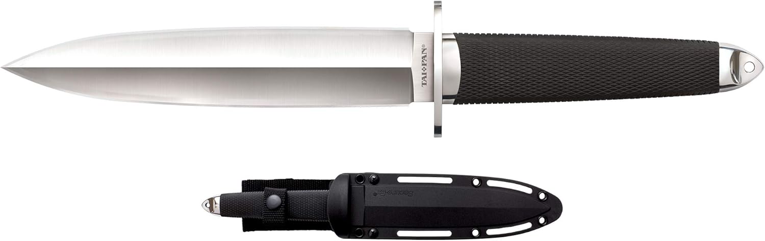 COLD STEEL Tai Pan 7.5" VG-10 San Mai Spear Point Razor-Sharp Blade 5.5" Kray-Ex Handle Fixed Blade Knife w/Secure-Ex Sheath