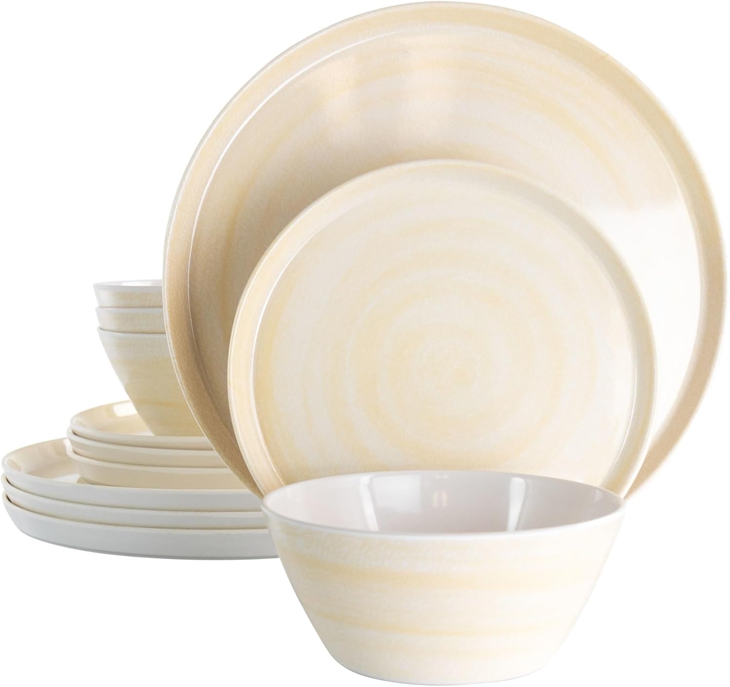 Elama 12-Piece Lightweight Melamine Dinnerware Set