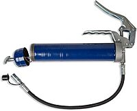 Lincoln 1133 Pistol Grip Grease Gun with 18" Whip Flex Hose and Coupler, 2-Way Loading, 6,000 PSI, One-Hand Operation