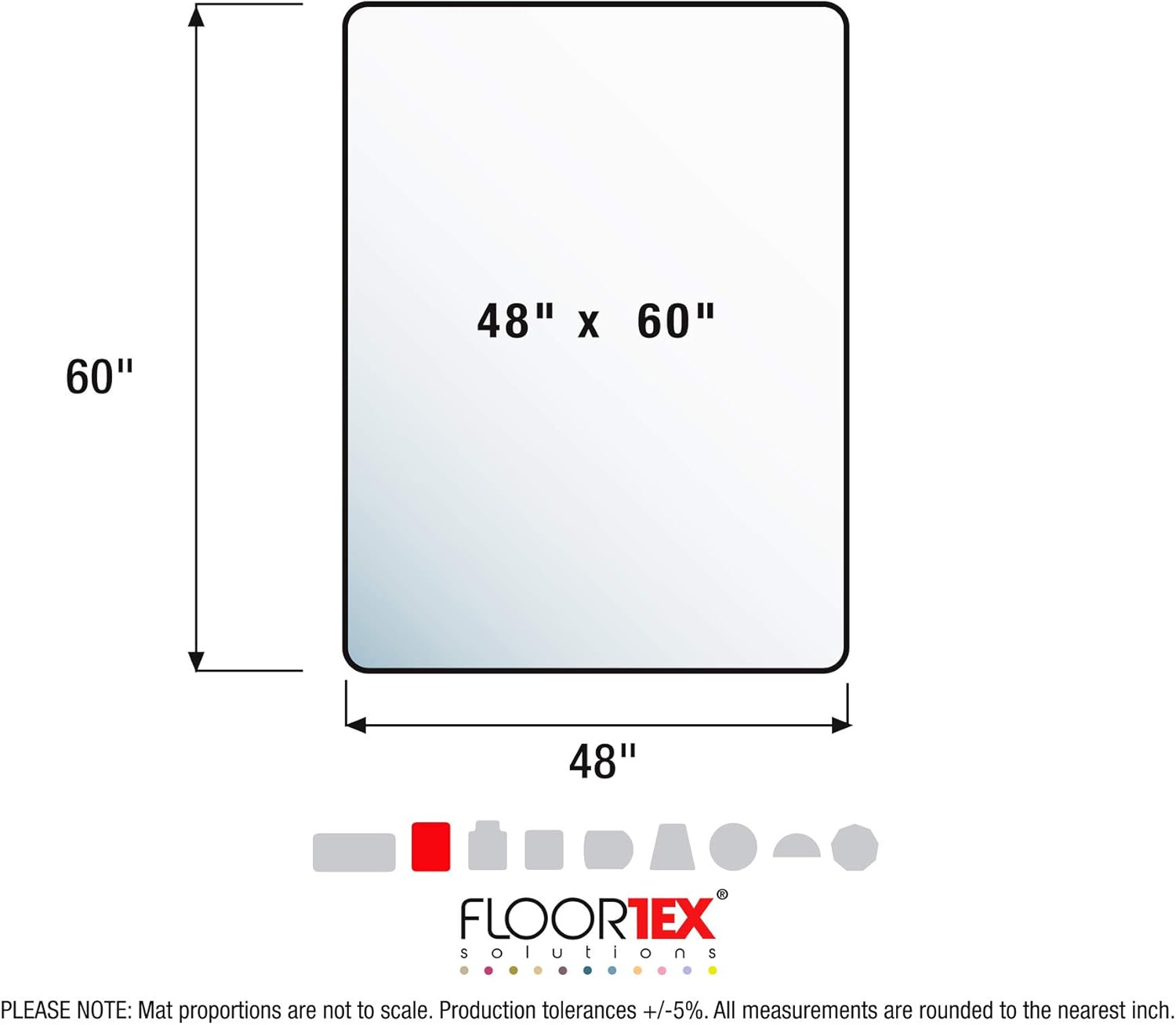 FLOORTEX Polycarbonate Rectangular Chair Mat for High/Thick Pile Carpets