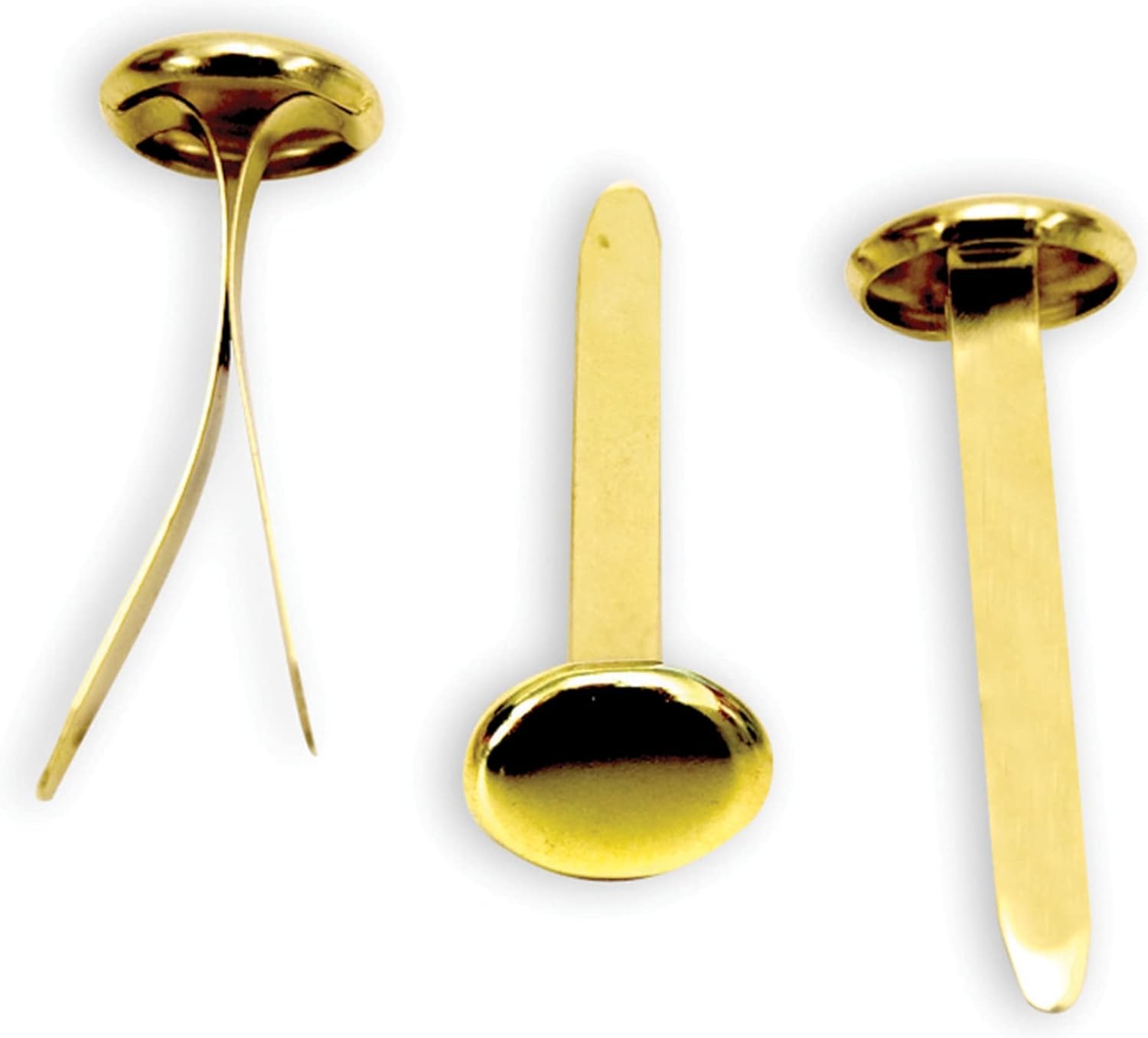 Office Depot Round-Head Fasteners, 1in., Brass, Pack of 100, ABEL-02