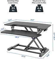 FlexiSpot M7-E Series Desk Riser, 4-3/4" to 19-3/4"H x 31-1/2"W x 16-5/16"D, Black