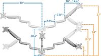 Mount-It! Triple Monitor Mount with USB and Audio Ports, 3 Monitor Desk Mount