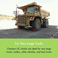Checkers One Extra Large Wheel Chock for 46-65" Tires, Heavy Duty Wheel Chocks for Semi Trucks, Utility, Tractor Trailer