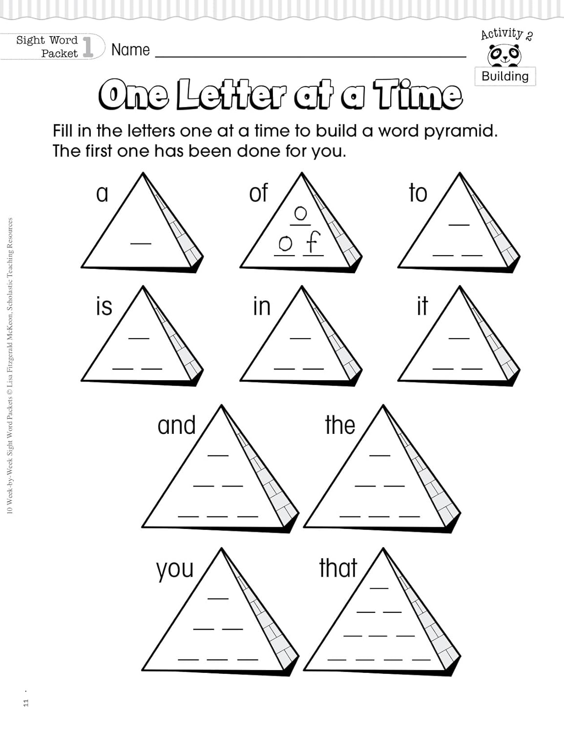 10 Week-by-Week Sight Word Packets: An Easy System for Teaching 100 Important Sight Words to Set the Stage for Reading