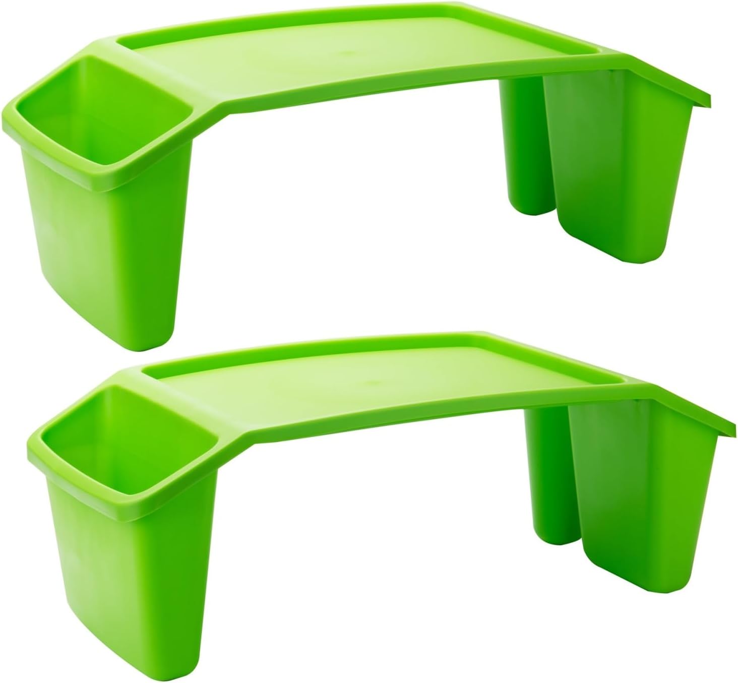 Mind Reader Kids Lap Desk, Portable Activity Tray with Side Storage, Stackable Plastic