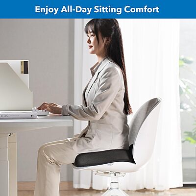 Mount-It! Office Seat Cushion, Premium Ergonomic Memory Foam with Cooling Gel