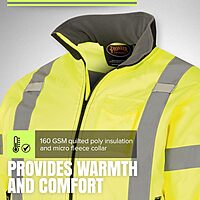 PIONEER Hi-Vis Insulated Safety Bomber - Waterproof Winter Work Jacket for Men and Women