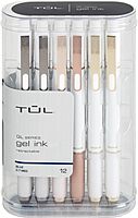 TUL® GL Series Retractable Gel Pens, Medium Point, 0.7 mm, Pearl White Barrel, Blue Ink, Pack Of 12 Pens