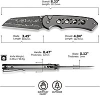 CIVIVI Pragma Prime Pocket Knife for EDC, 3.49" Wharncliffe Blade, Aluminum Handle, Reversible Clip
