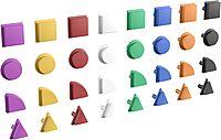 Flash Furniture Bright Beginnings Commercial 256-Piece Shape Set For Modular STEAM Wall Systems, Multicolor
