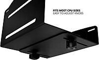 Mount-It! CPU Wall Mount Bracket, Desktop Computer Tower Holder with Safety Straps, Heavy Duty Size Adjustable CPU Holder, Steel, Black, 22 Lbs Capacity, Saves Floor and Desk Space