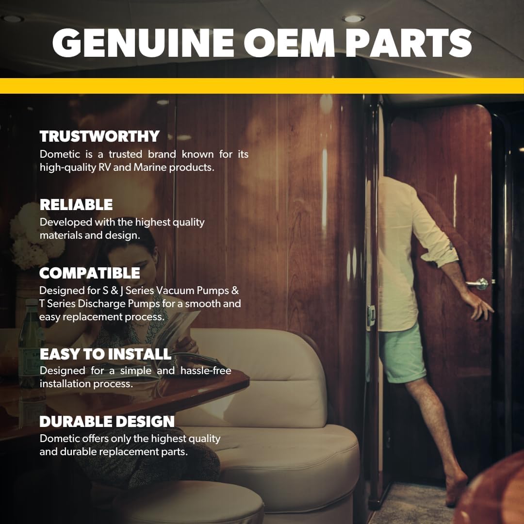 Dometic 385230980 OEM Toilet Bellows Pump for S and J Series Vacuum Pumps and T Series Discharge Pumps | White 9.09 x 5.39 x