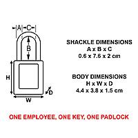 Master Lock 410LT Lockout Tagout Safety Padlock with Key, Extended Length Shackle