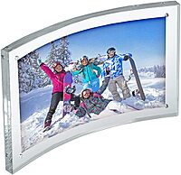 Azar Displays Curved Magnetic Acrylic Sign Holders, 4in x 6in, Clear - Pack of 2