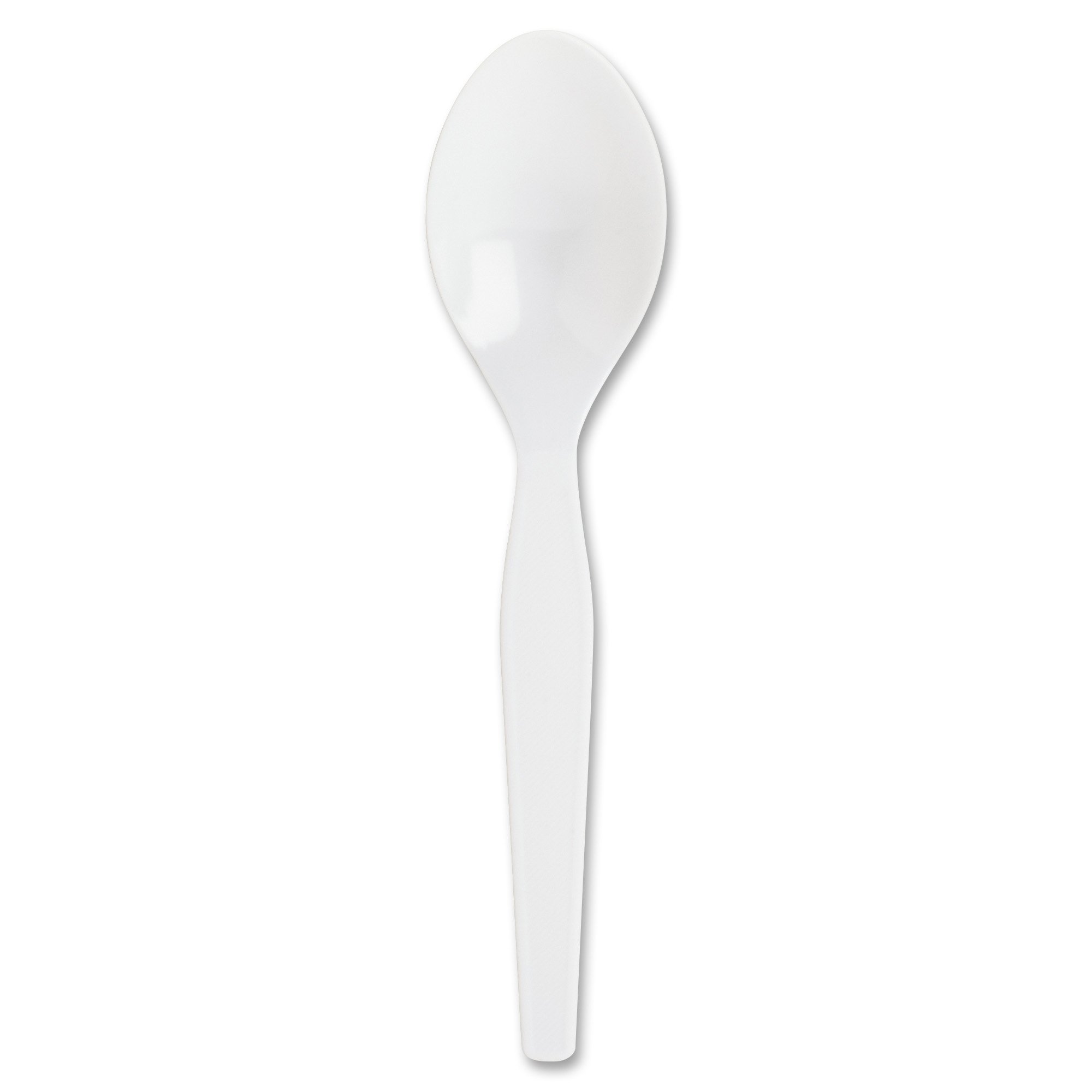 Genuine Joe Heavy/Medium Weight Plastic Spoon, White, 100 Count