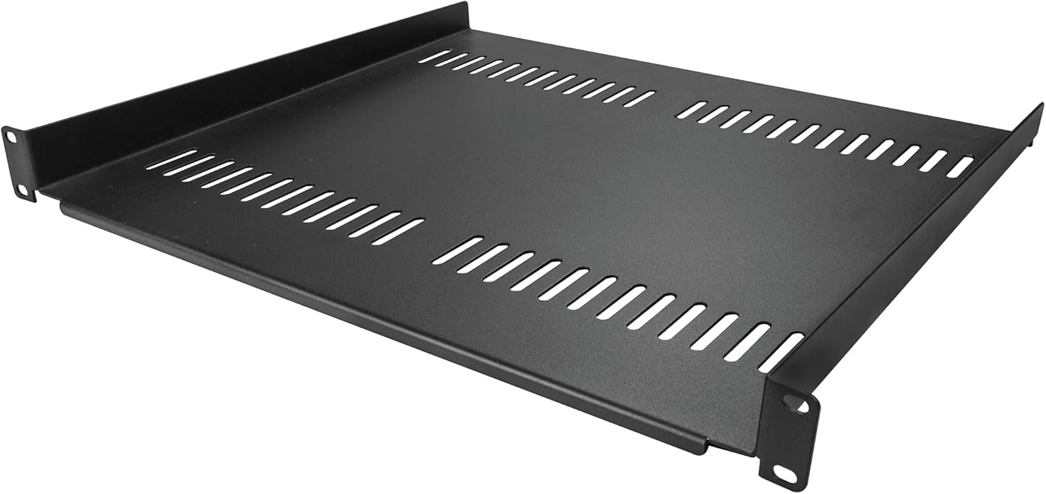 StarTech.com 1U Server Rack Shelf - Universal Vented Rack Mount Cantilever Tray for 19" Network Equipment Rack - 44LB/20KG
