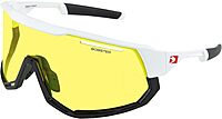 Bobster® Freewheel Cycling Sunglass, Matte White/Gloss Black Frame, Smoke Black Red Revo, Yellow & Clear Lens