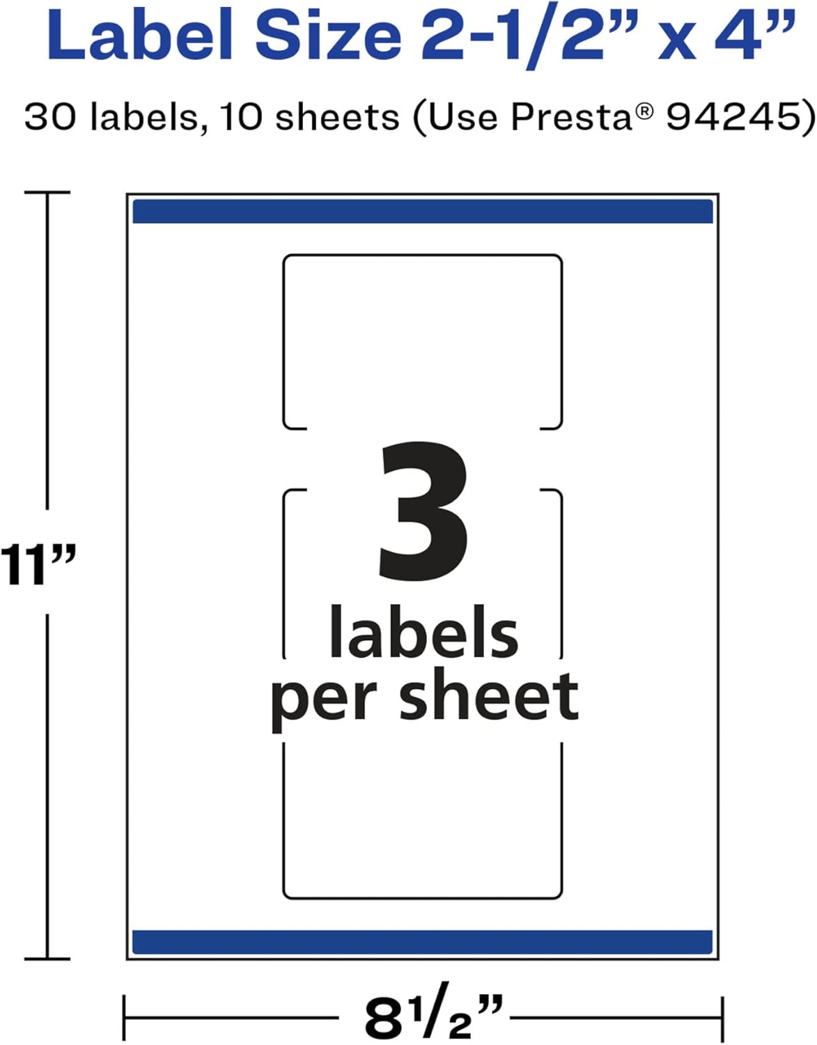 AVERY Glossy White Rectangle Labels, Sure Feed Technology, 2.5" x 4", Print-to-the-Edge, Permanent Adhesive