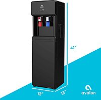 Avalon A6BLWTRCLRBLK Touchless Bottom Loading Cooler Dispenser-Hot & Cold Water, Child Safety Lock, Innovative Slim Design, Holds 3 or 5 Gallon Bottles-UL-Black