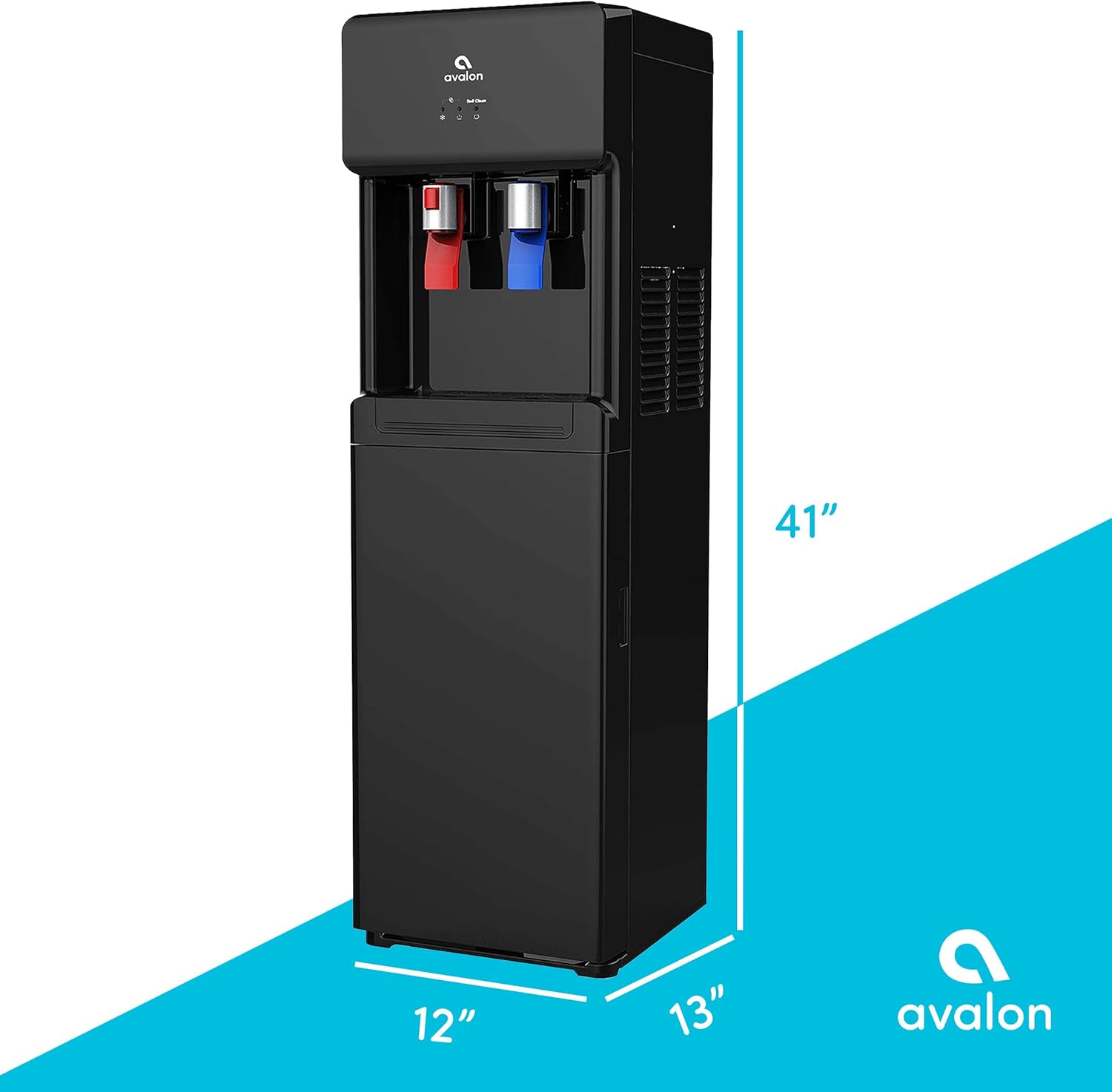 Avalon A6BLWTRCLRBLK Touchless Bottom Loading Cooler Dispenser-Hot & Cold Water, Child Safety Lock, Innovative Slim Design