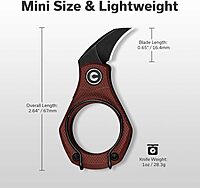 CIVIVI Pyrus Mini Keychain Knife (1 Piece), Small EDC Pocket Folding Box Cutter with 14C28N Blade & Ringed G10 Handle, Christmas Stocking Stuffers Gift for Men Women C23038-1, Burgundy