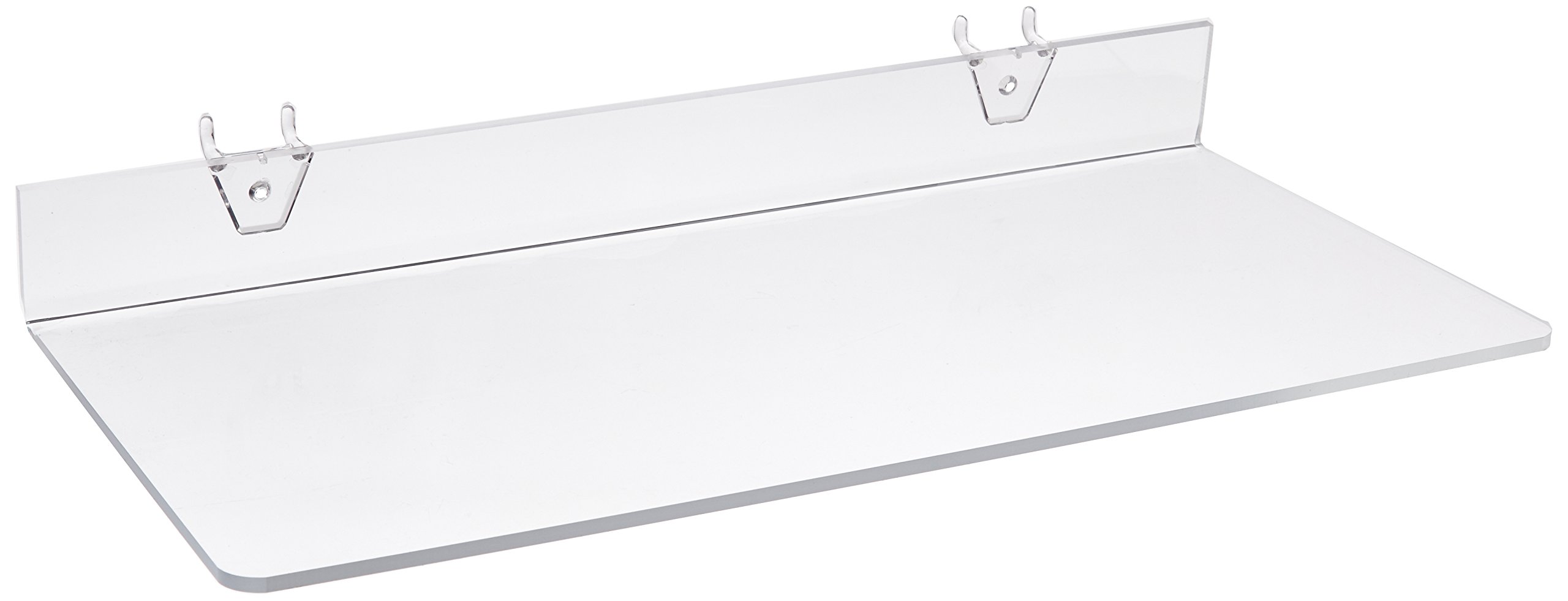 Azar Displays Clear Acrylic Shelf for Pegboard or Slatwall (4 Pack)