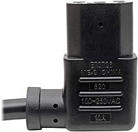 Tripp Lite Standard Computer Power Cord 10A,18AWG (NEMA 5-15P to Left Angle IEC-320-C13) 6-ft.(P006-006-13LA)