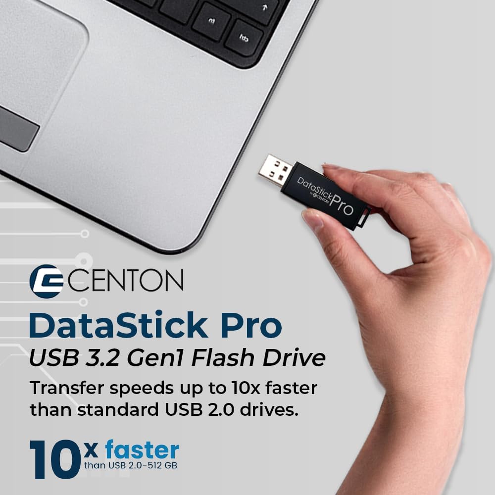 CENTON DataStick Pro USB 3.2 Gen1 Flash Drive, Aluminum Case