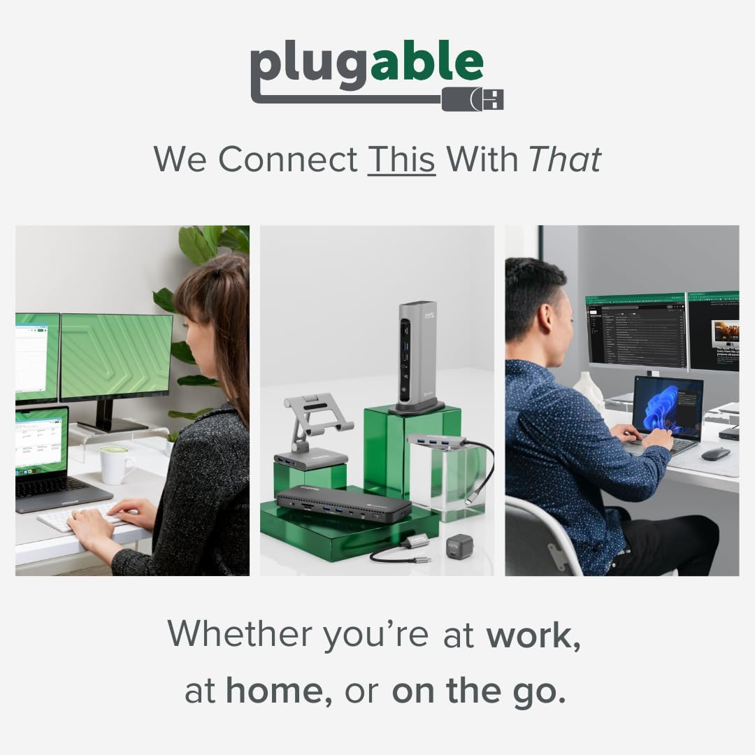 Plugable USB C to HDMI Adapter, HDMI 2.1, 8K 60Hz or 4K 144Hz, USB4 / Thunderbolt Compatible with XPS, iPhone 15, iPad Pro