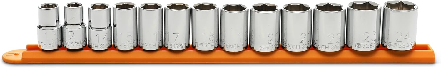 GEARWRENCH 13 Pc. 1/2" Drive 6 Pt. Standard Socket Set, Metric - 80702