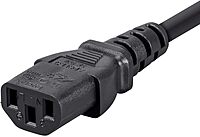 Monoprice Extension Cord - IEC 60320 C14 to IEC 60320 C13, 10 Amp, 1250 Watt, 3-Prong, SVT, 18AWG, 3 Feet, Black (1 Pack)