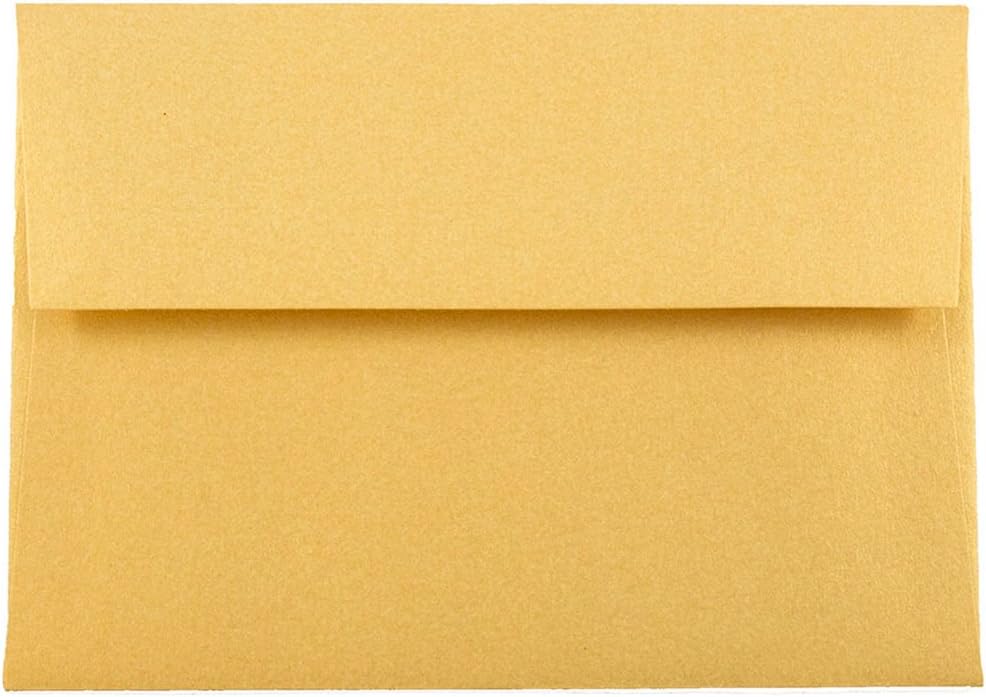 JAM PAPER Metallic Invitation Envelopes - Gold Stardream - 25/Pack