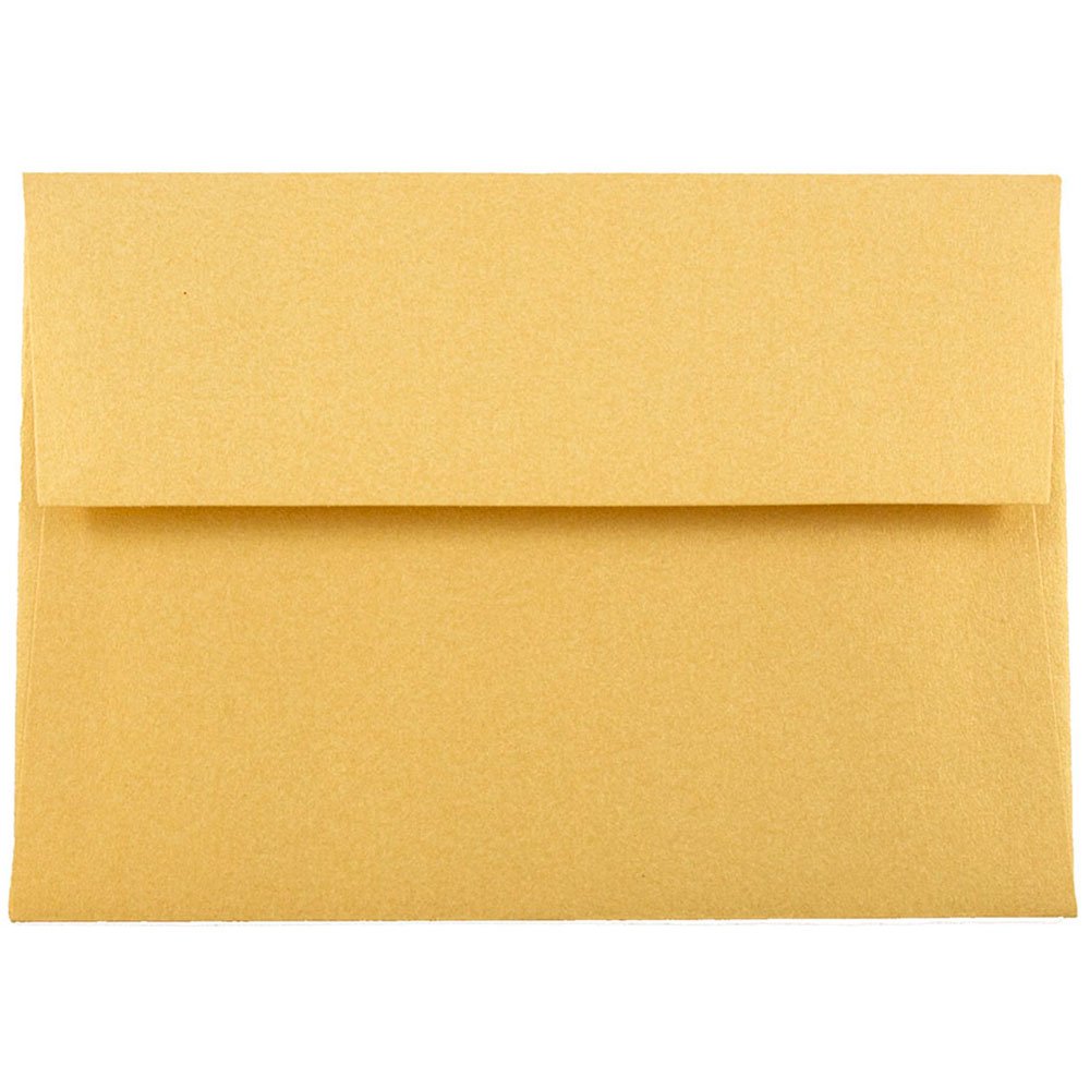 JAM PAPER Metallic Invitation Envelopes - Gold Stardream - 25/Pack