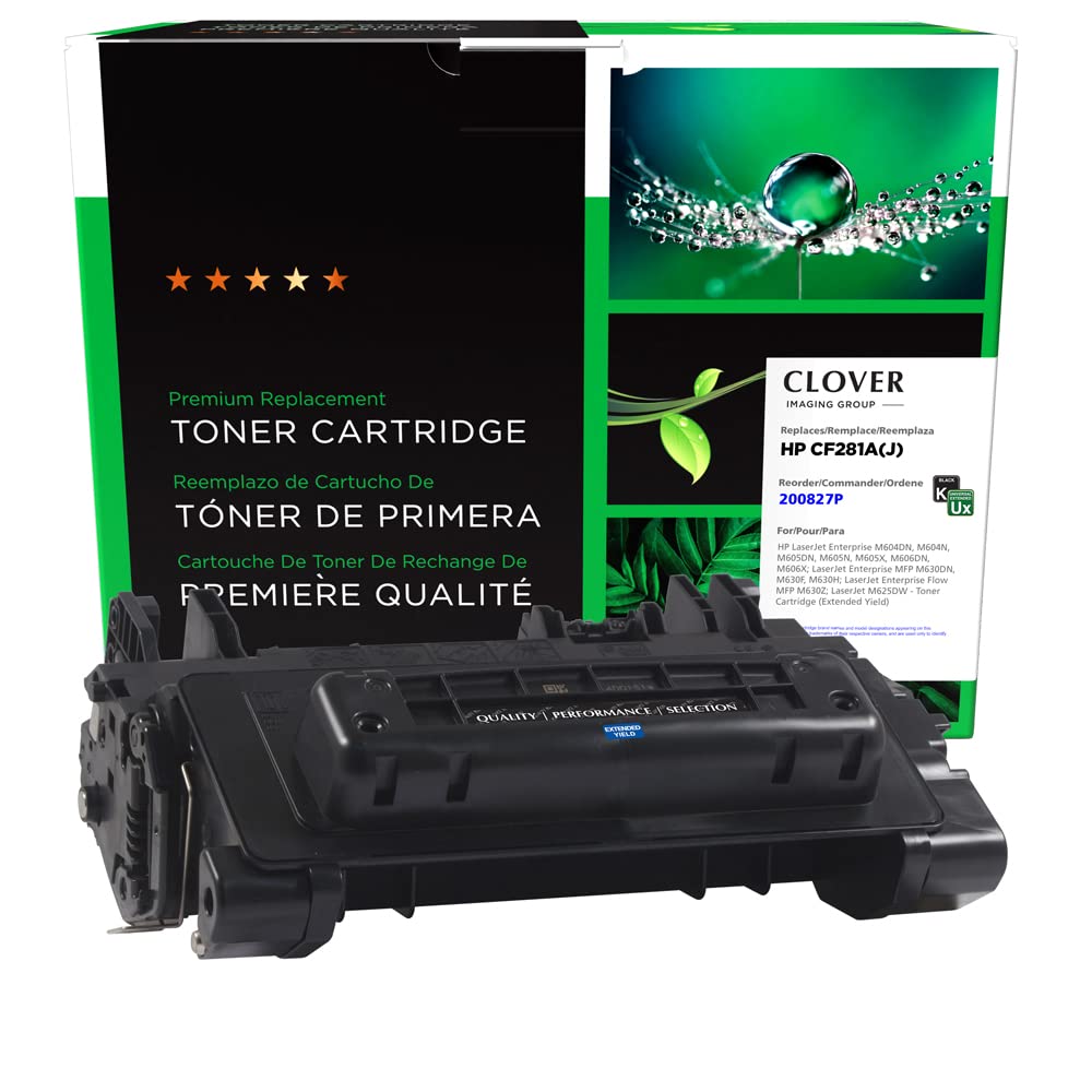 Clover Remanufactured Toner Cartridge Replacement for HP CF281A | Black | Extended Yield