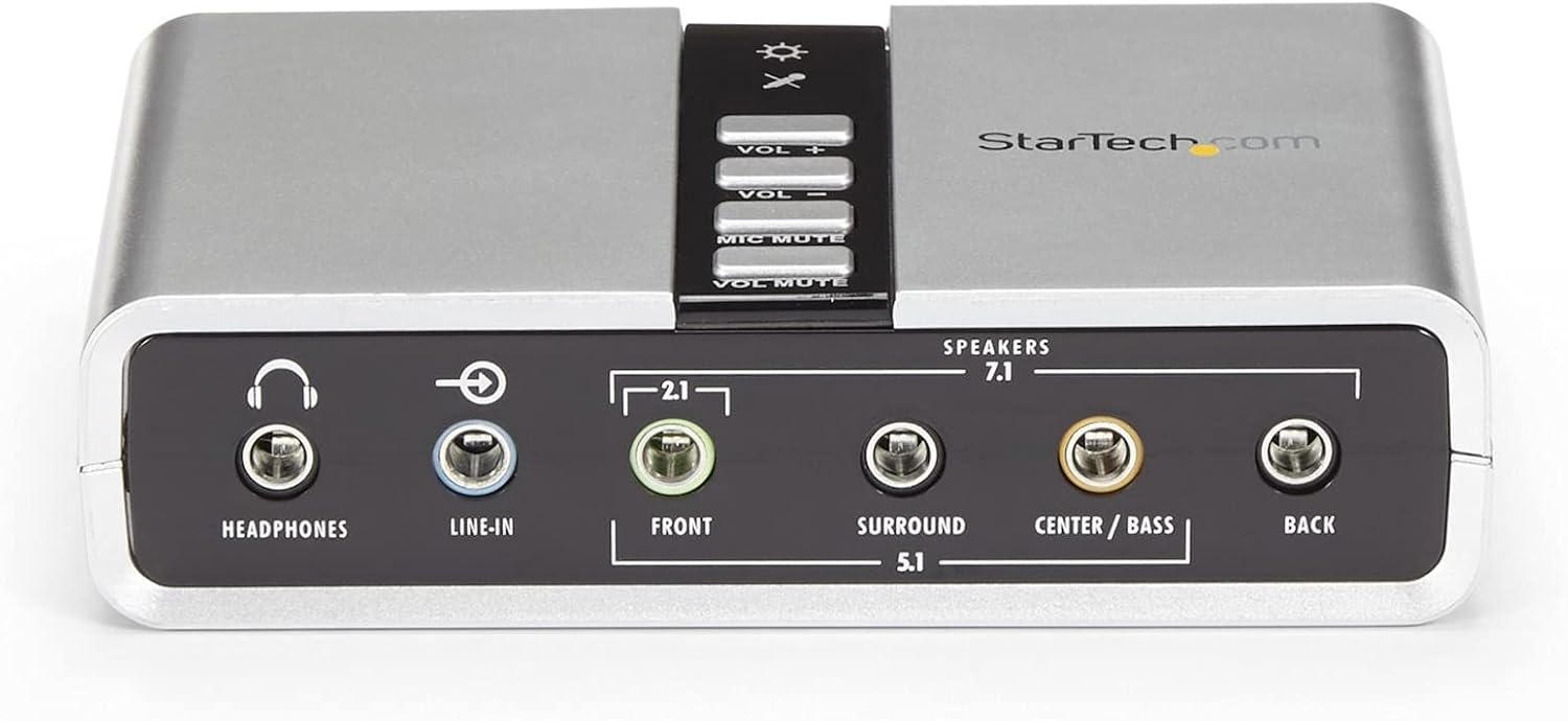 StarTech.com 7.1 USB Sound Card - External Sound Card for Laptop with SPDIF Digital Audio - Sound Card for PC