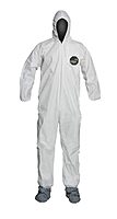 DuPont ProShield 50 Protective Coverall with Standard Fit Hood and Serged Seams, White, 3X-Large, 25-Pack