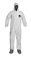 DuPont ProShield 50 Protective Coverall with Standard Fit Hood and Serged Seams, White, 2X-Large, 25-Pack