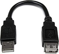 StarTech.com 6in USB 2.0 Extension Adapter Cable A to A - M/F - Extends the your current USB device cable by 6 inches