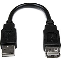StarTech.com 6in USB 2.0 Extension Adapter Cable A to A - M/F - Extends the your current USB device cable by 6 inches